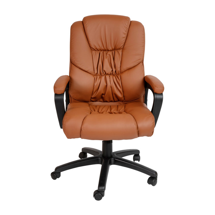 Edene Big Tall 400 lb. Rated LeatherSoft Swivel Office Chair with Padded Arms